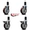 Service Caster 5'' Maroon Poly Wheel Swivel 1-5/8'' Expanding Stem Caster Set 2 Brakes, 4PK SCC-EX20S514-PPUB-MRN-2-PLB-2-158 - alternate 5